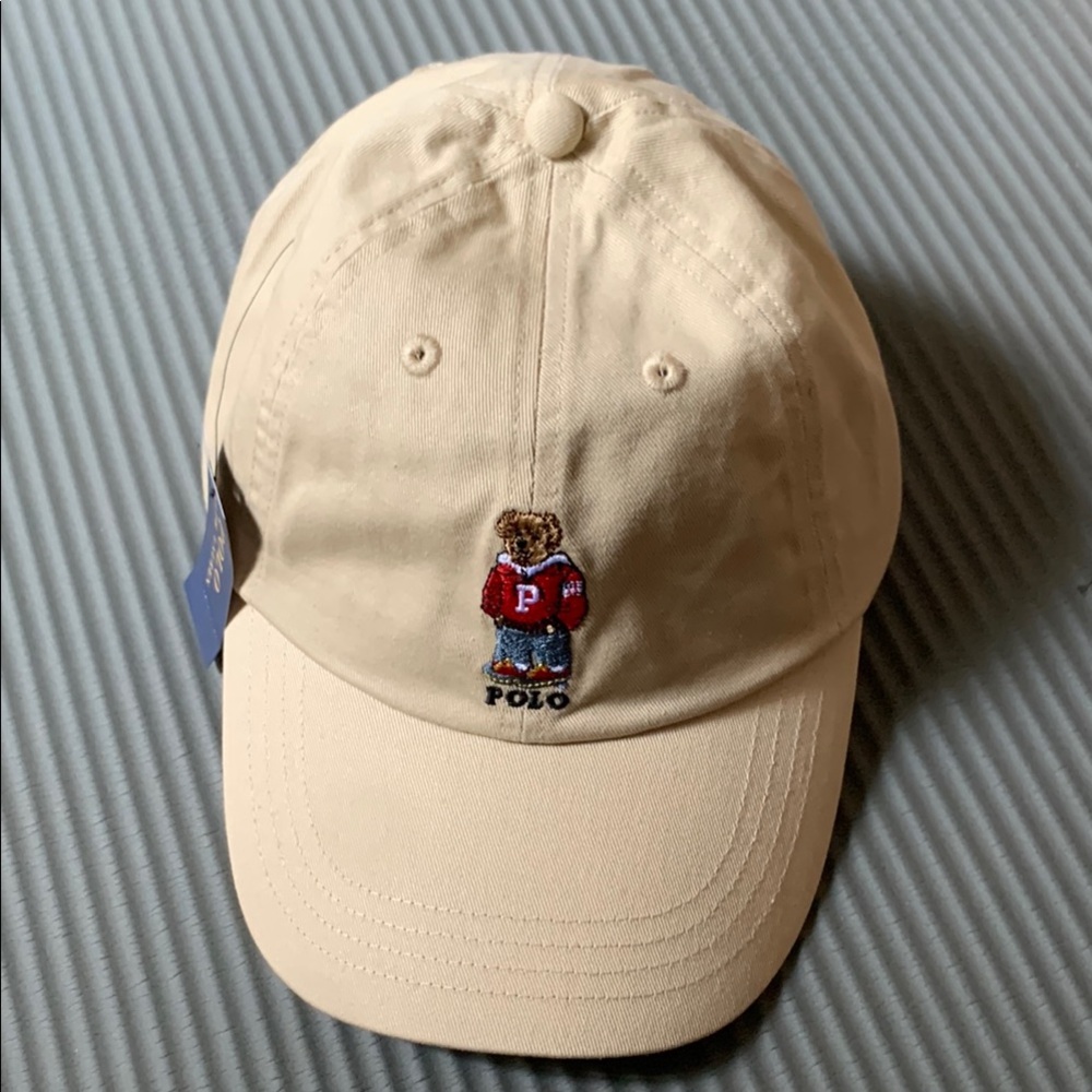 Ralph Lauren Cream Polo Bear Hat